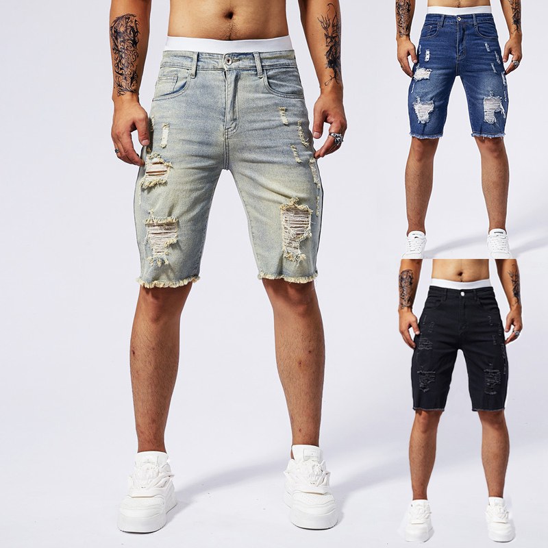 Streetwear Brand New - 2025 Summer New Men's Ripped Denim