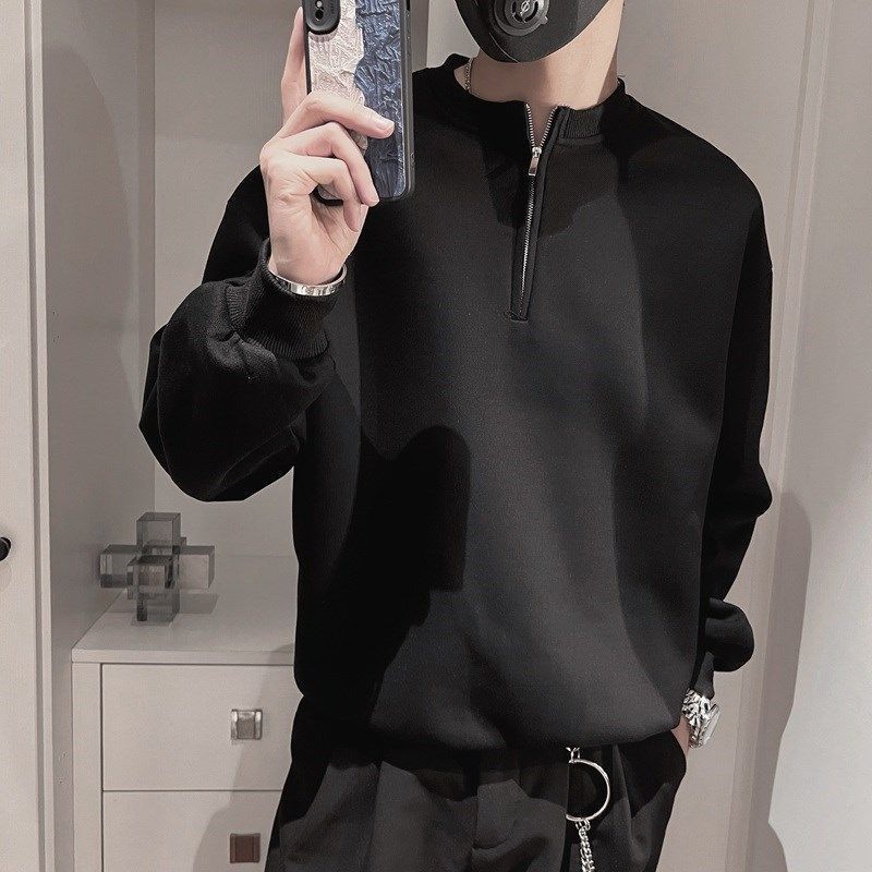 Streetwear Brand Niche - Men's Spring Autumn Stand Collar Half