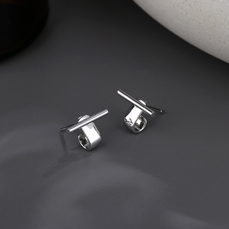 Streetwear Brand Accessories - 925 Sterling Silver Geometry Studs Earring