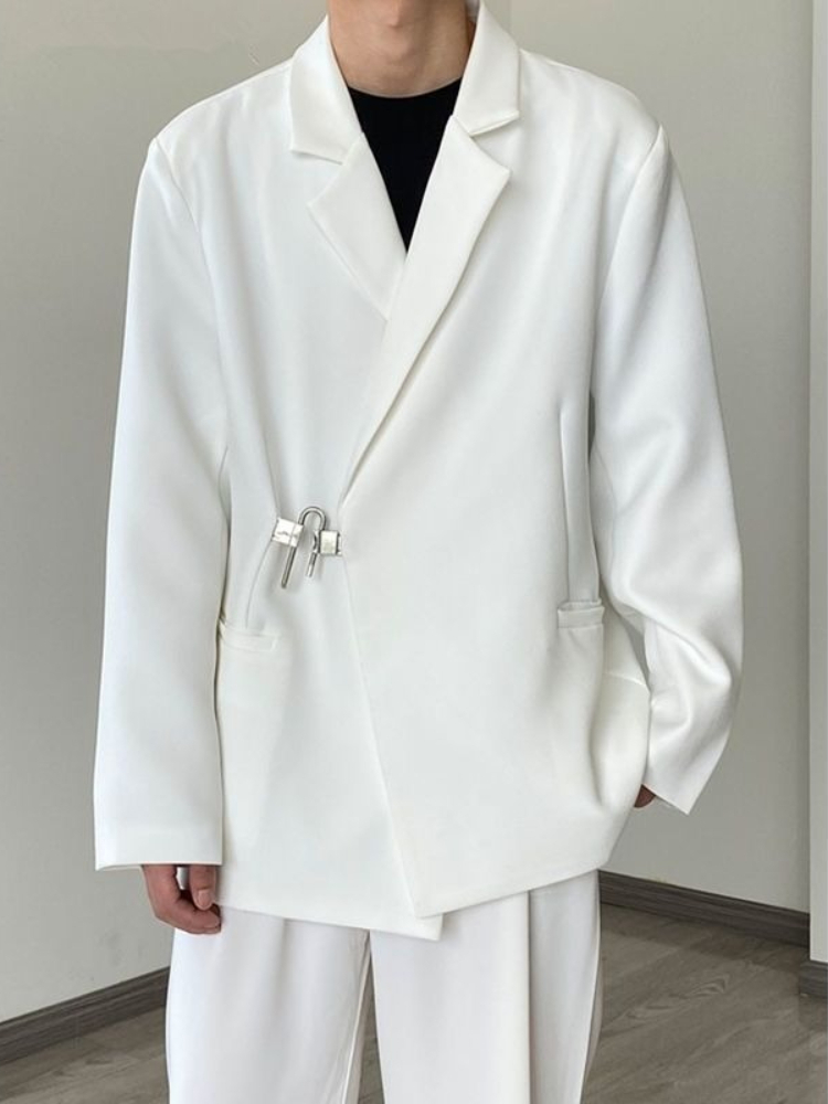 Men's White Casual Blazer Set  - Streetwear Brand Niche ulasan dan harga
