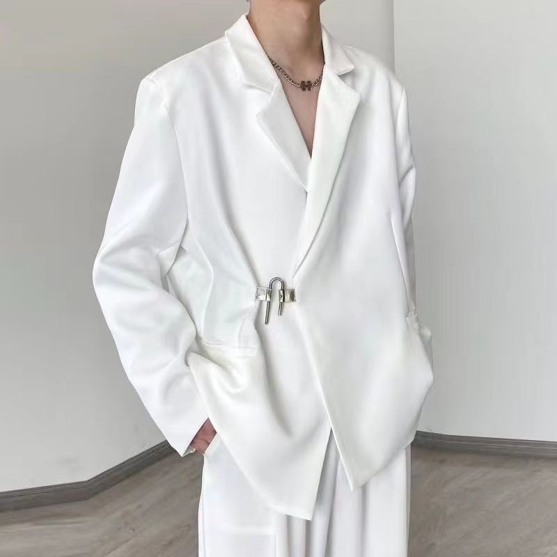 Men's White Casual Blazer Set  - Streetwear Brand Niche ulasan dan harga