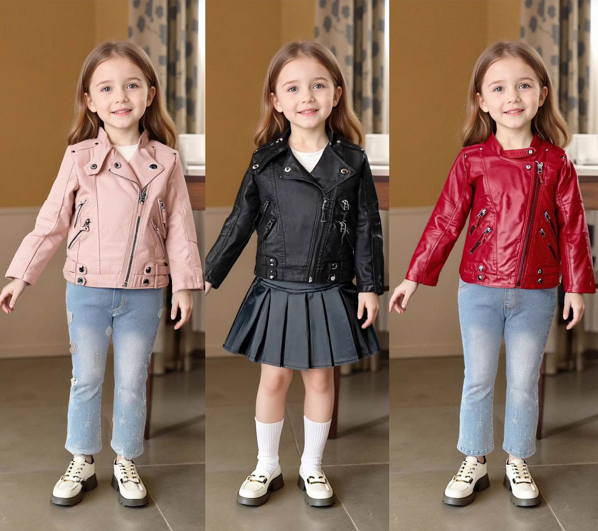 2-12Y Girls Christmas Pink Red - Streetwear Brand Red ulasan dan harga