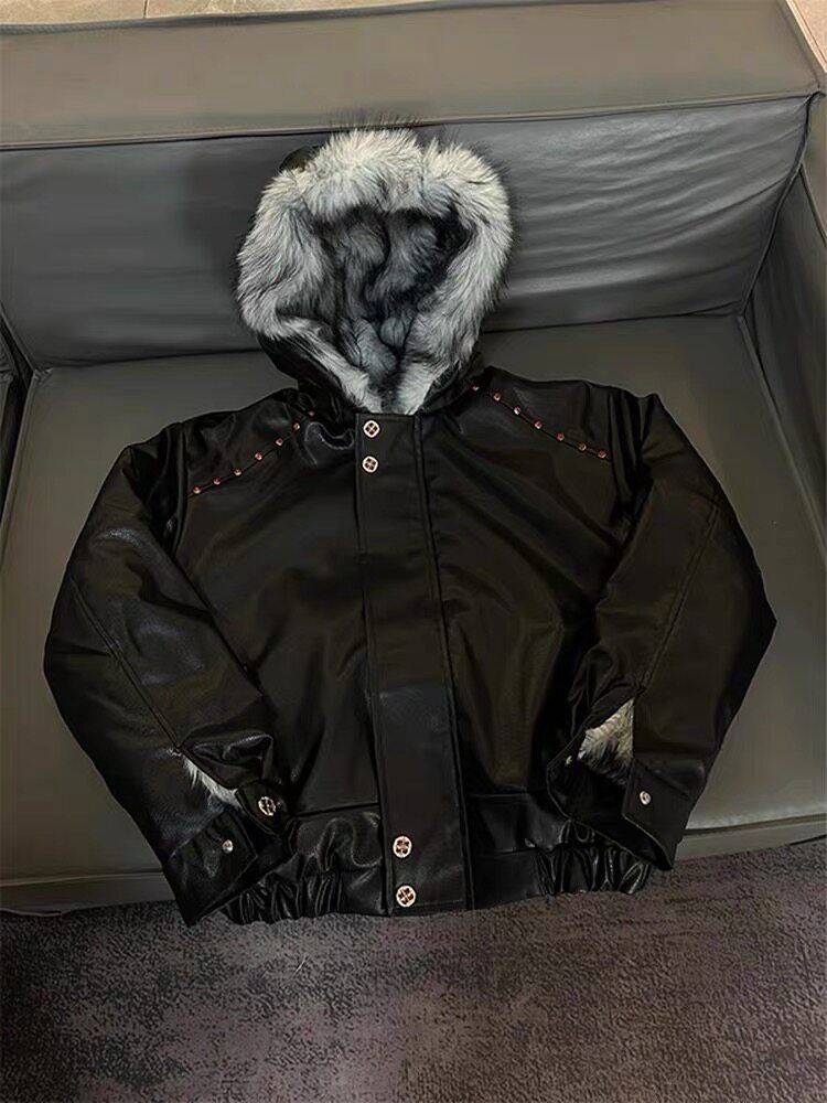Fur Collar Natural With Botton - Urban Streetwear Brand ulasan dan harga